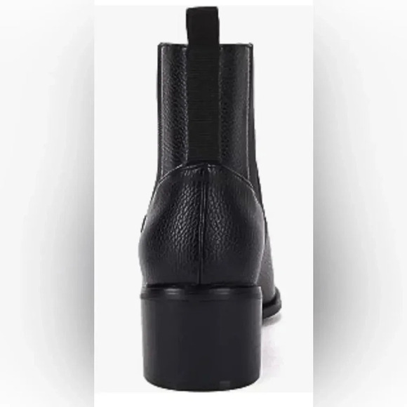 VETASTE  Pointed Toe Stacked Chunky Block Heel Ankle Boots Faux Leather 7.5 - Picture 3 of 10